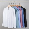 New Modal long-sleeved shirt for men, solid color, anti-wrinkle, drape, casual, no-iron business wear, white shirt for men's business wear details Picture